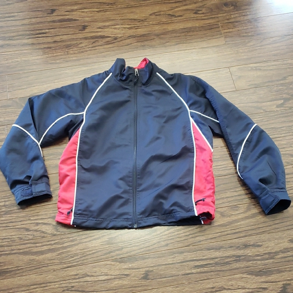 💕North End Navy Red Zip Windbreaker Pocket Kids Youth Small Lightweight Jacket